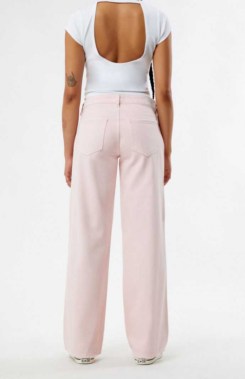 LIGHT PINK PacSun Eco Light Pink Low Rise Wide Leg Jeans | CGAHYFT-29