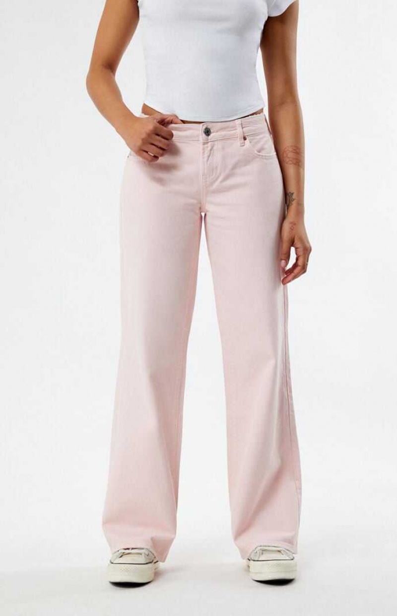 LIGHT PINK PacSun Eco Light Pink Low Rise Wide Leg Jeans | CGAHYFT-29