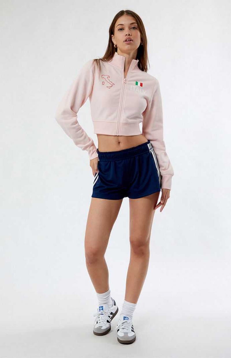 LIGHT PINK PacSun Italy High Neck Zip Up Track Jacket | EGPLFRH-90