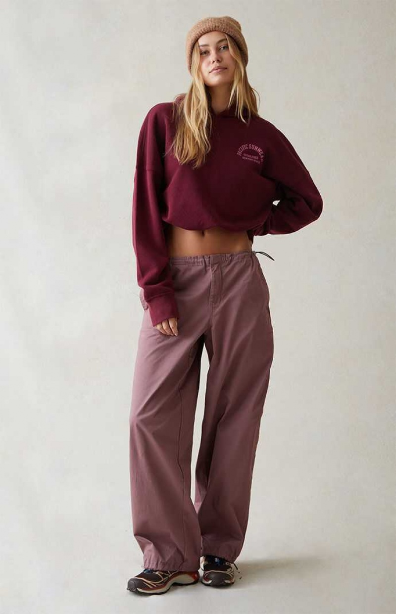 MAUVE PacSun Mauve Low Rise Parachute Pants | YFLBNCU-43