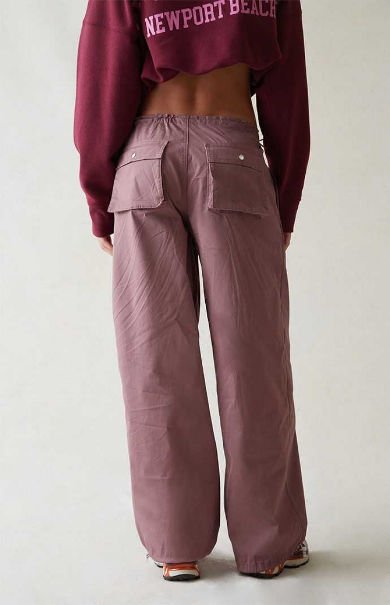 MAUVE PacSun Mauve Low Rise Parachute Pants | YFLBNCU-43