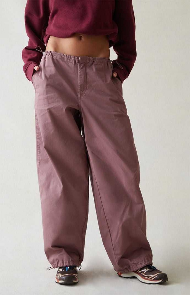 MAUVE PacSun Mauve Low Rise Parachute Pants | YFLBNCU-43