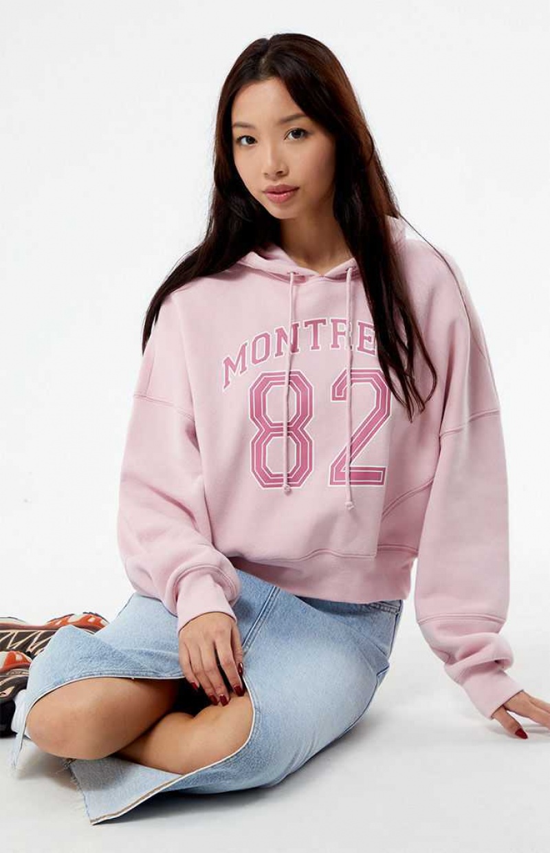 MAUVE PacSun Montreal Cropped Hoodie | JIXRWLP-04