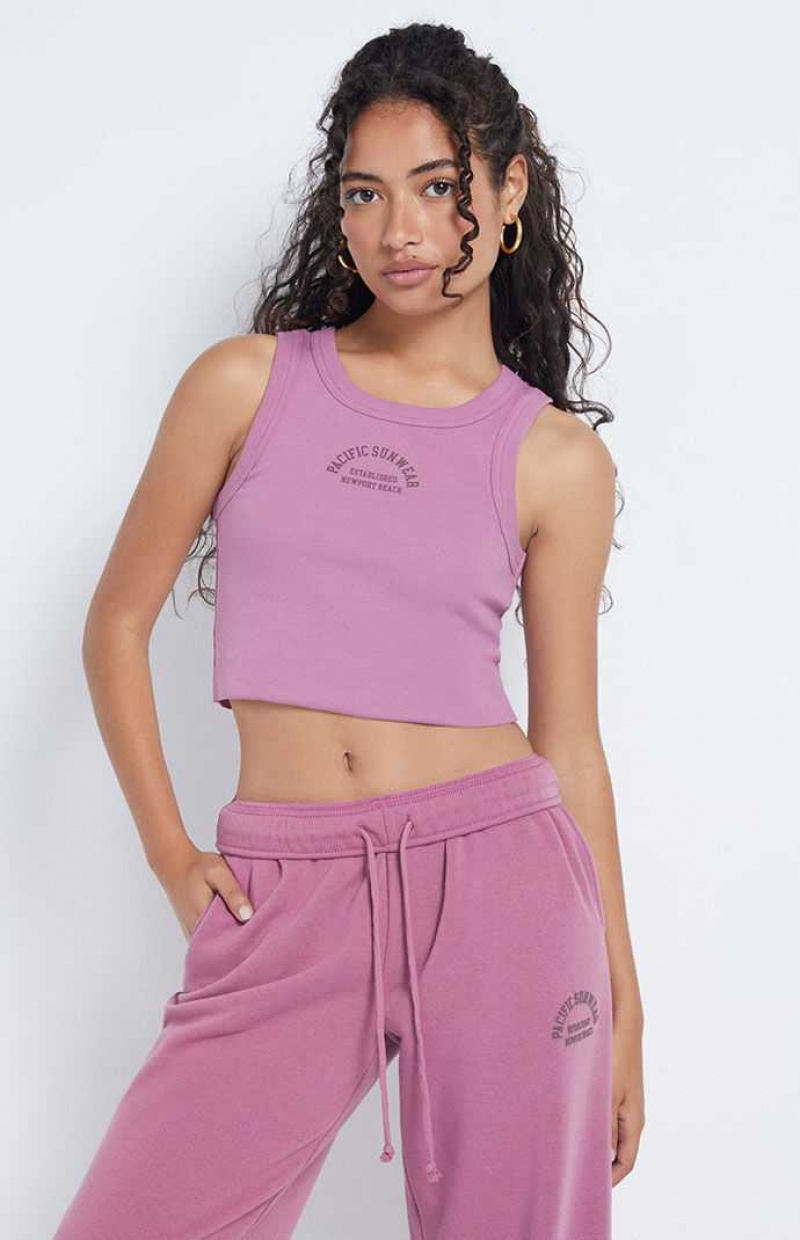 MAUVE PacSun Pacific Sunwear Newport Beach Tank Top | NPZFELR-80