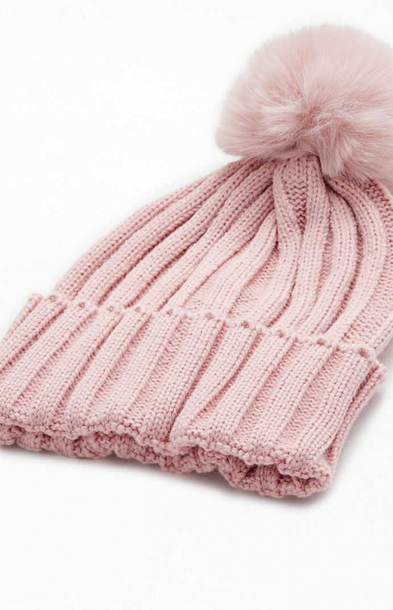 MAUVE PacSun Pom Pom Beanie | WXSLAEF-39