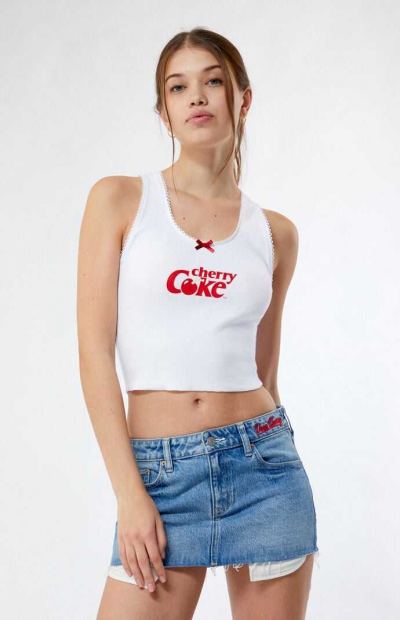 MEDIUM INDIGO PacSun Coca Cola By Cherry Coke Low Rise Micro Denim Mini Skirt | KOWYNQJ-90