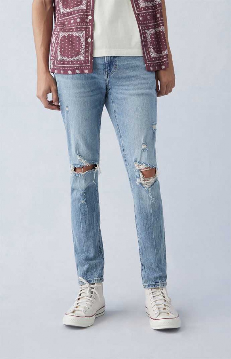 MEDIUM INDIGO PacSun Comfort Stretch Indigo Skinny Jeans | GCURHJL-53