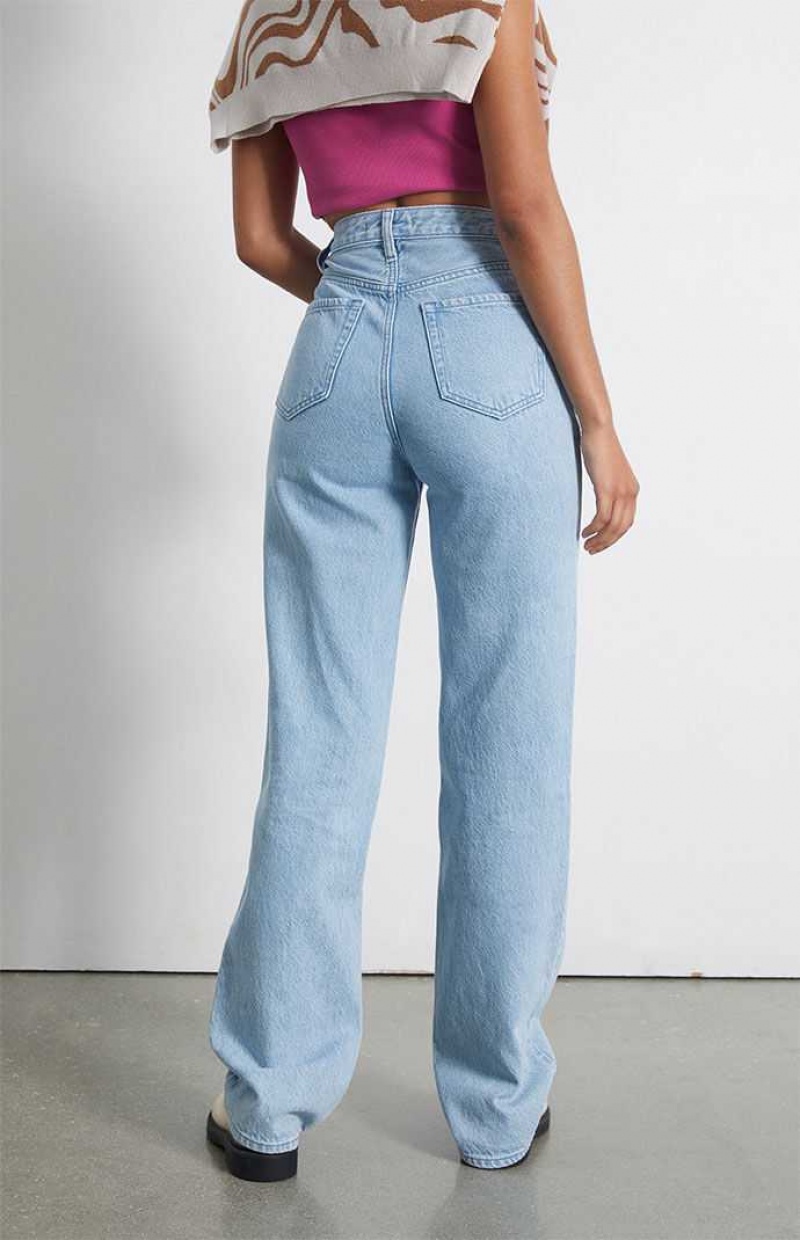 MEDIUM INDIGO PacSun Eco Asymmetrical Waistband '90s Boyfriend Jeans | FXVYSDA-94