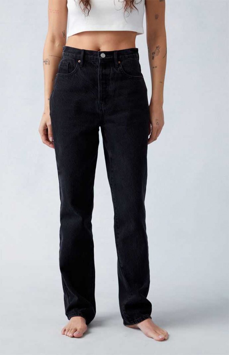 MEDIUM INDIGO PacSun Eco Black Butt Slit Dad Jeans | BFMYXHW-19