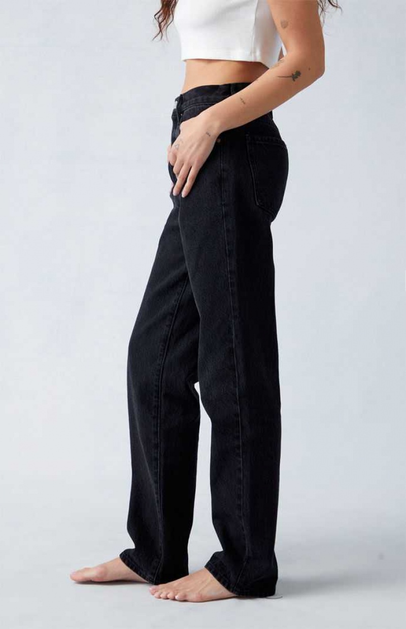 MEDIUM INDIGO PacSun Eco Black Butt Slit Dad Jeans | BFMYXHW-19