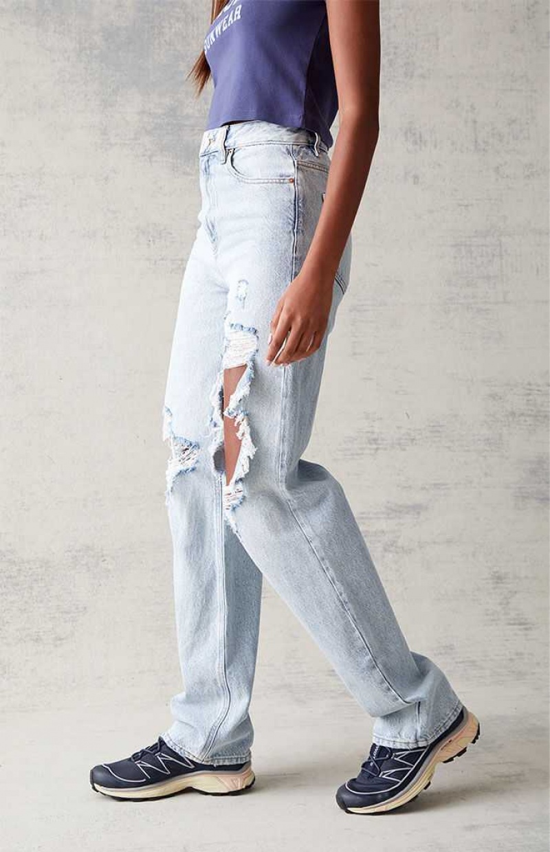 MEDIUM INDIGO PacSun Eco Light Blue '90s Boyfriend Jeans | JUFAMIZ-48