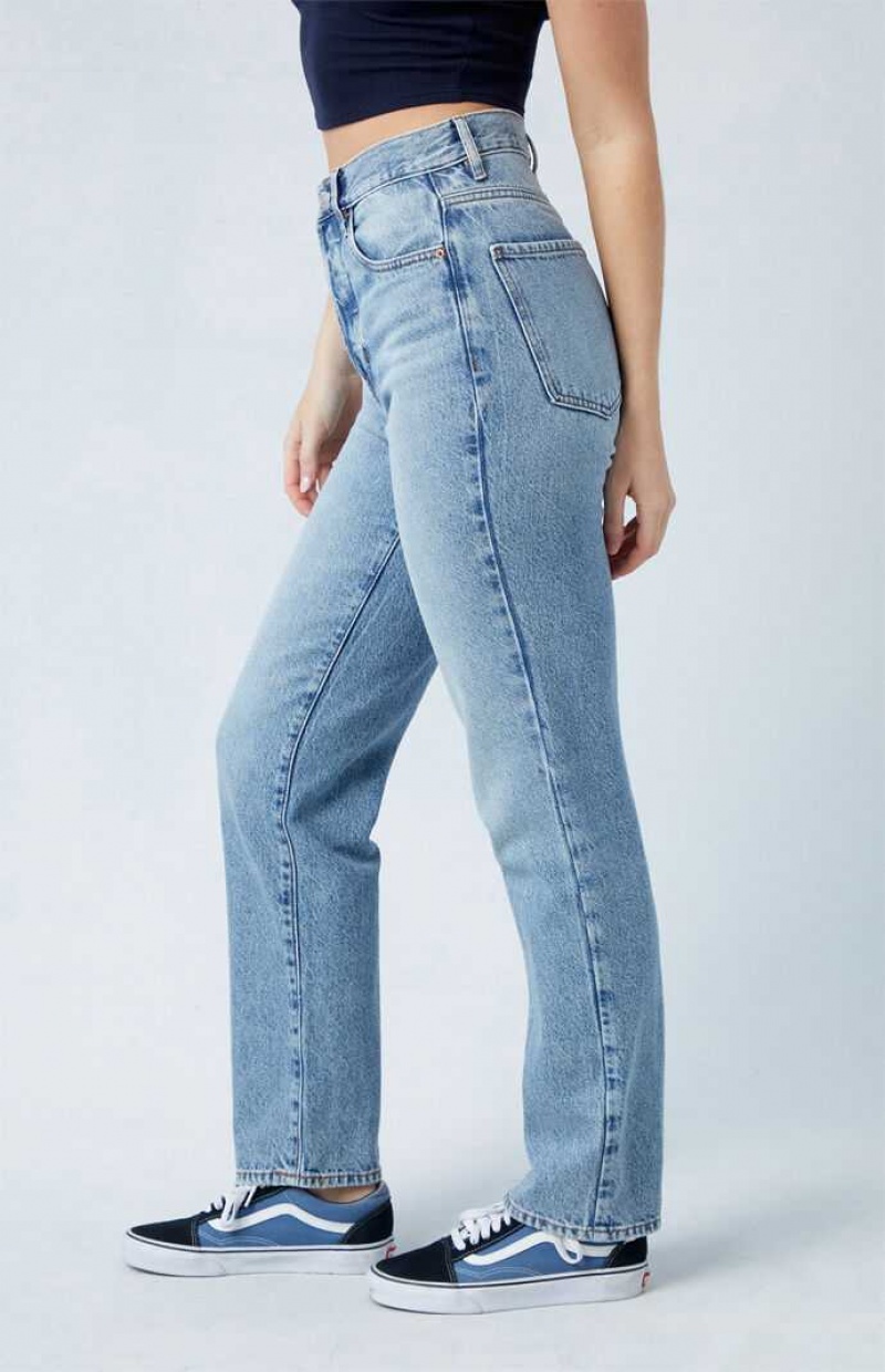 MEDIUM INDIGO PacSun Eco Light Blue Dad Jeans | MFKJYTW-54