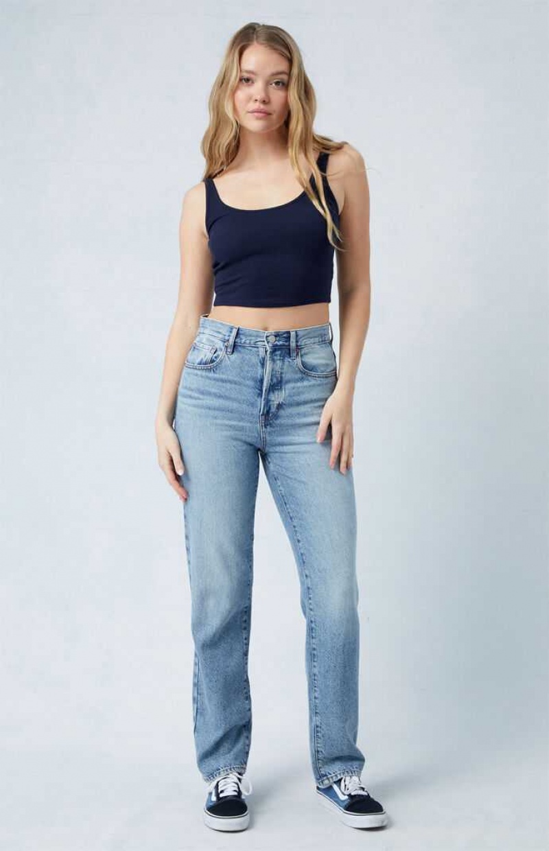 MEDIUM INDIGO PacSun Eco Light Blue Dad Jeans | MFKJYTW-54