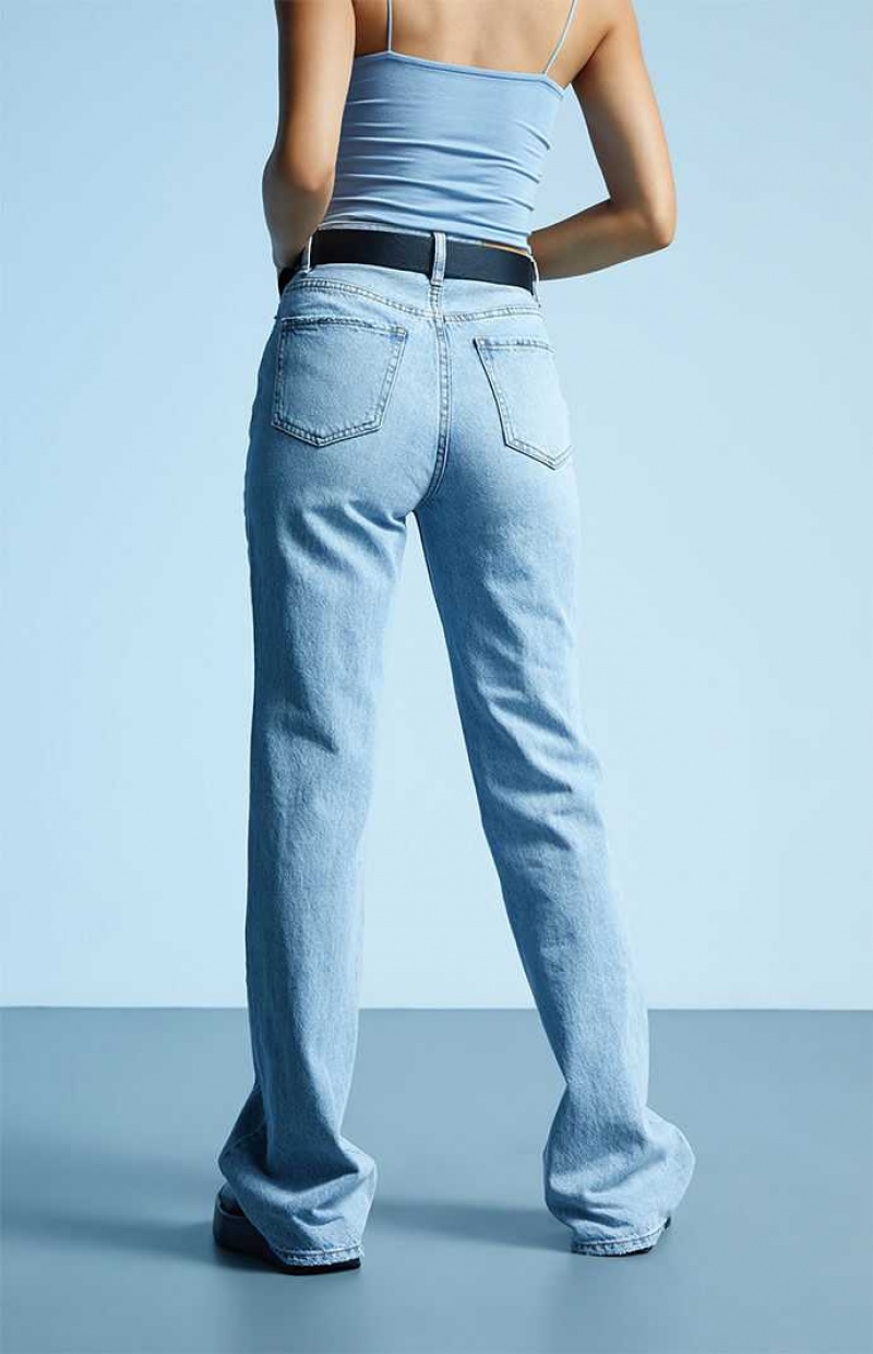 MEDIUM INDIGO PacSun Eco Light Blue High Waisted Bootcut Jeans | IJEXCLY-04