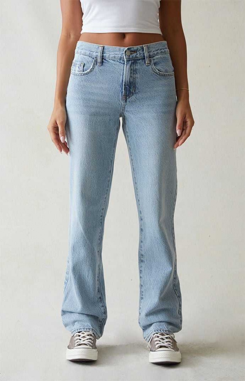 MEDIUM INDIGO PacSun Eco Light Blue Low Rise Boyfriend Jeans | CMYZJLV-62