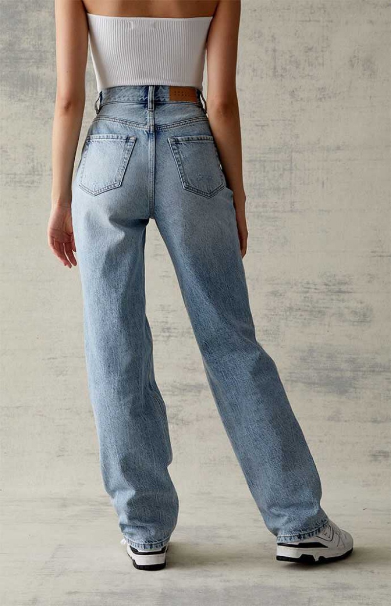 MEDIUM INDIGO PacSun Eco Light Blue Ripped '90s Boyfriend Jeans | PKFXEZH-80