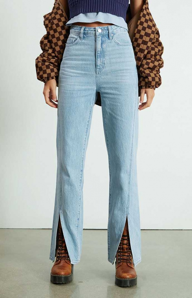 MEDIUM INDIGO PacSun Eco Light Blue Twisted Seam Boyfriend Jeans | EINJTYA-80