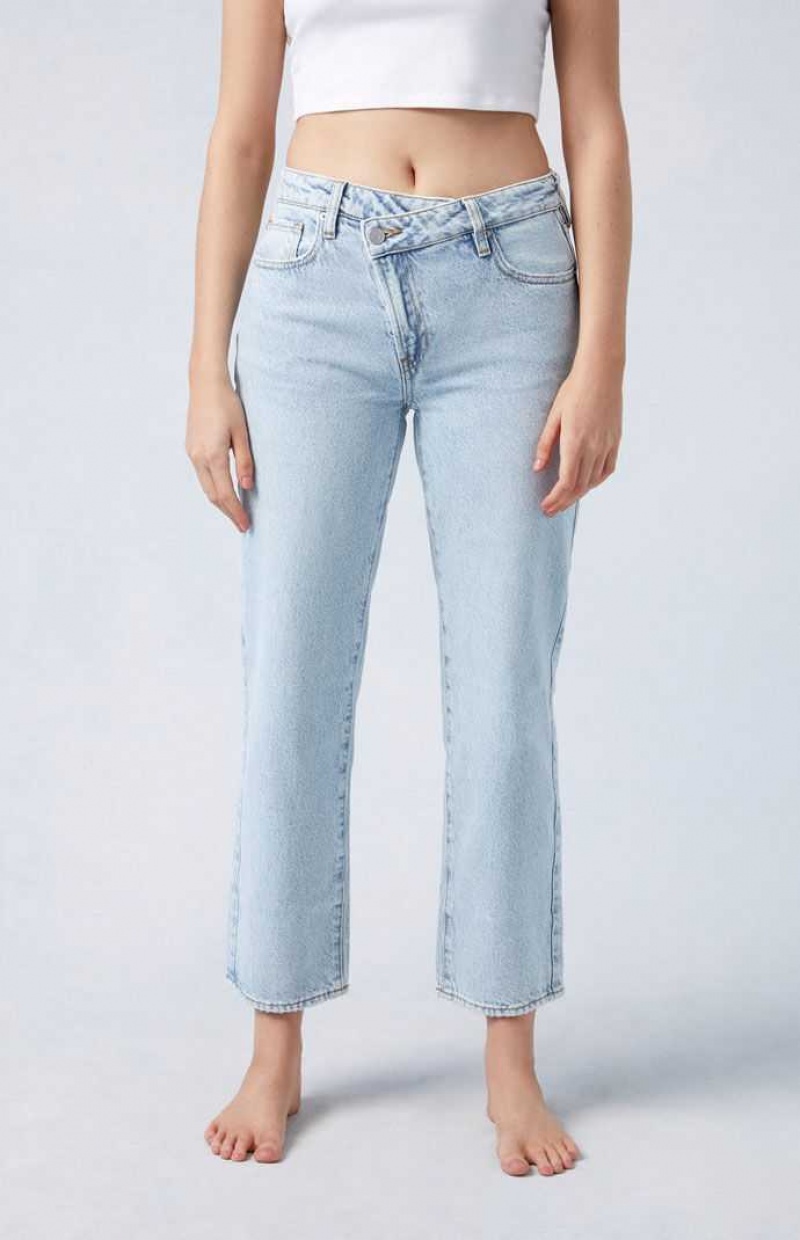 MEDIUM INDIGO PacSun Eco Light Indigo '90s Straight Leg Jeans | IKAHRYZ-05