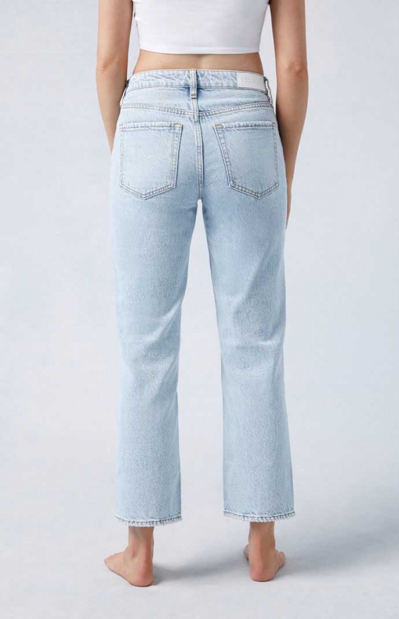 MEDIUM INDIGO PacSun Eco Light Indigo '90s Straight Leg Jeans | IKAHRYZ-05