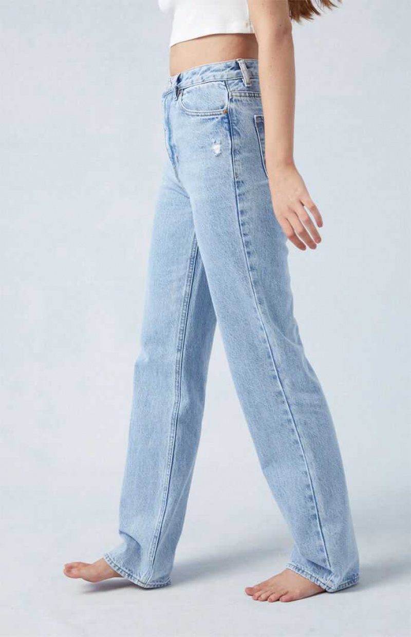 MEDIUM INDIGO PacSun Eco Light Indigo '90s Boyfriend Jeans | BPMRJZV-21