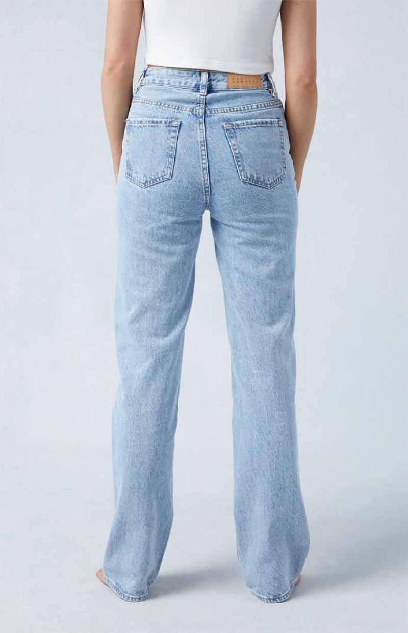 MEDIUM INDIGO PacSun Eco Light Indigo '90s Boyfriend Jeans | BPMRJZV-21