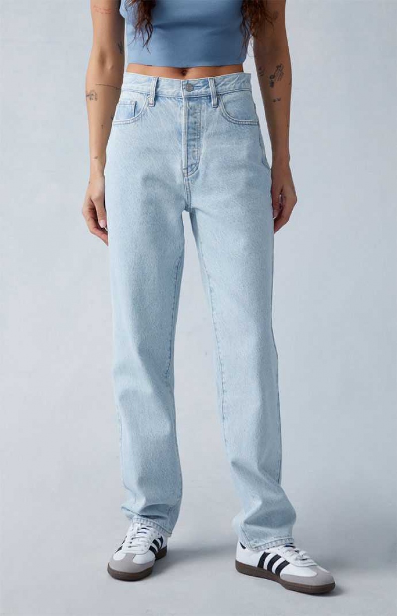 MEDIUM INDIGO PacSun Eco Light Indigo Butt Slit Dad Jeans | CKIJSNT-95