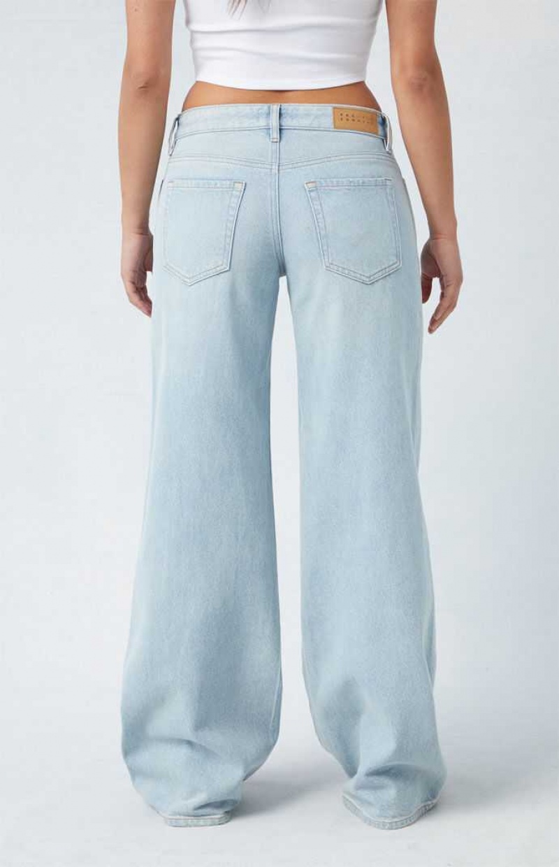 MEDIUM INDIGO PacSun Eco Light Indigo Low Rise Baggy Jeans | WGDUBEX-40