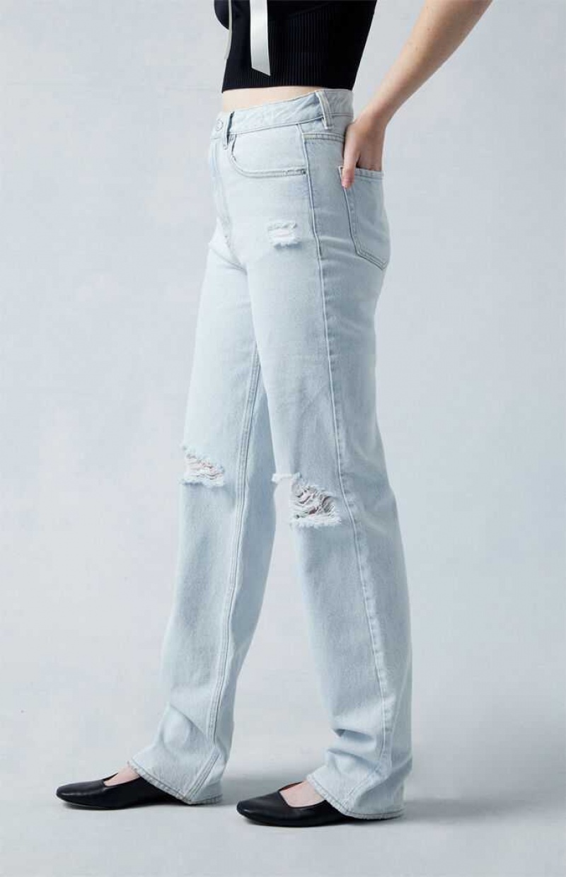 MEDIUM INDIGO PacSun Eco Light Indigo Ripped '90s Boyfriend Jeans | FJGVZDE-42