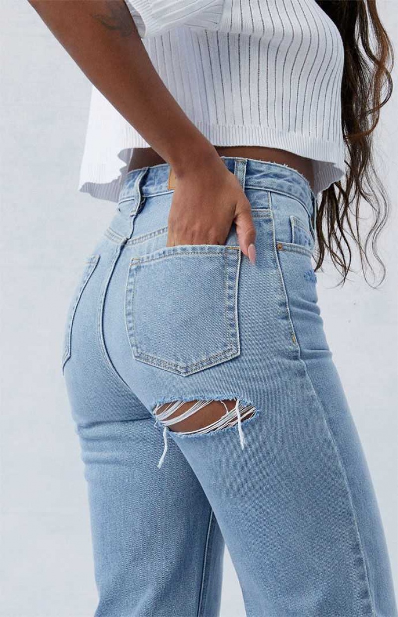 MEDIUM INDIGO PacSun Eco Light Indigo Ripped '90s Boyfriend Jeans | MKLCXWB-27