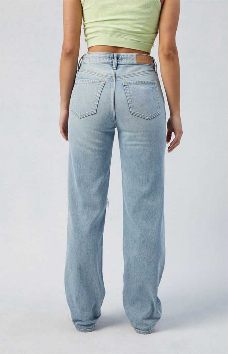 MEDIUM INDIGO PacSun Eco Light Indigo Ripped Millie Mid Rise '90s Boyfriend Jeans | BSQDEHI-02