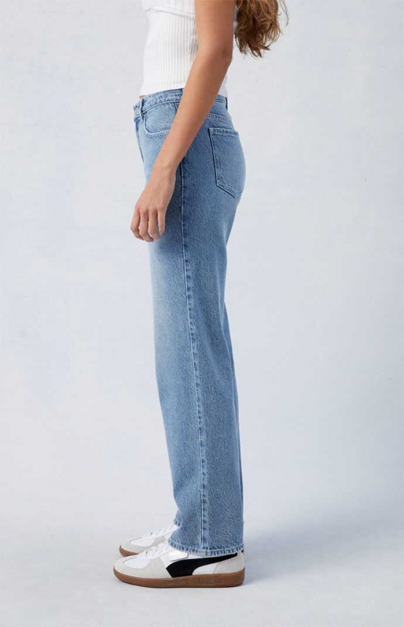 MEDIUM INDIGO PacSun Eco Medium Indigo Jordyn Low Rise Straight Leg Jeans | GONVDLU-74