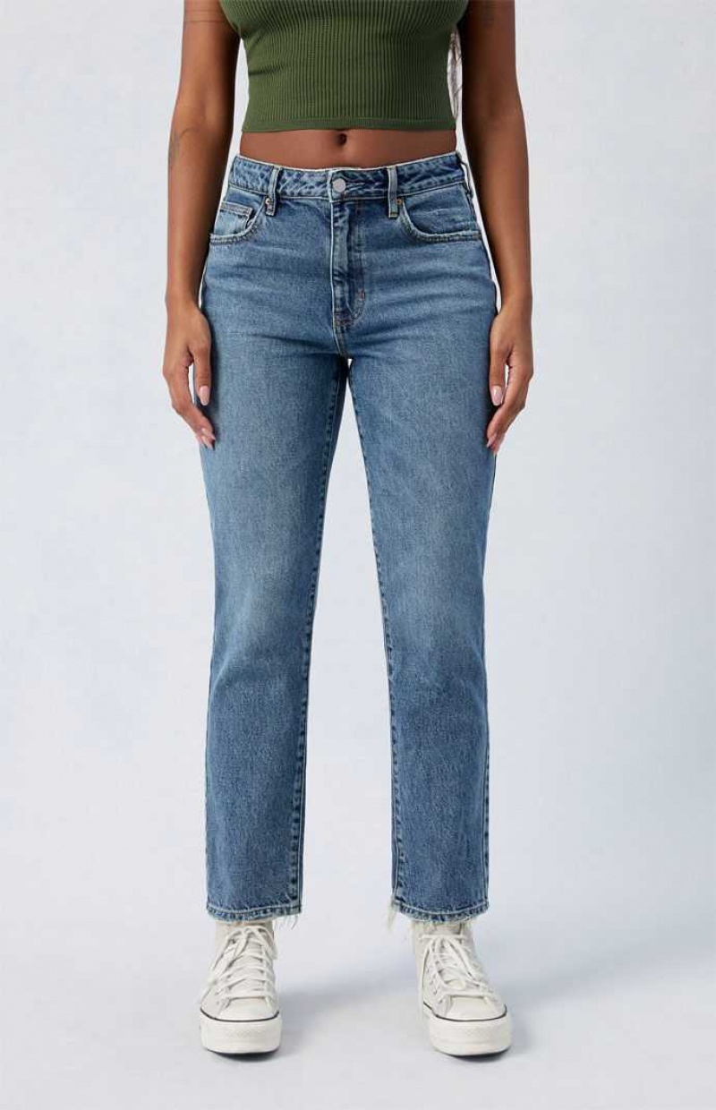 MEDIUM INDIGO PacSun Eco Medium Indigo Mom Jeans | UYFOBJT-71