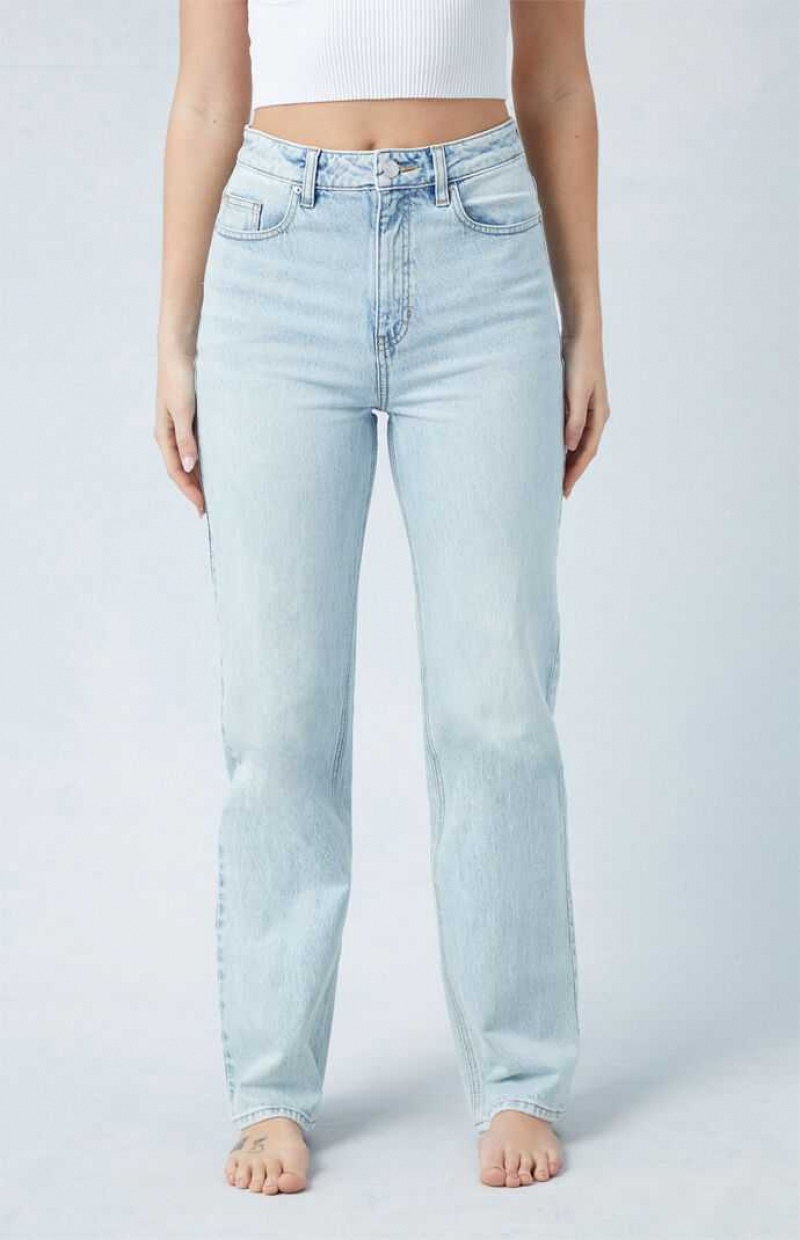 MEDIUM INDIGO PacSun Eco Stretch Light Blue '90s Boyfriend Jeans | DKBGTRJ-30