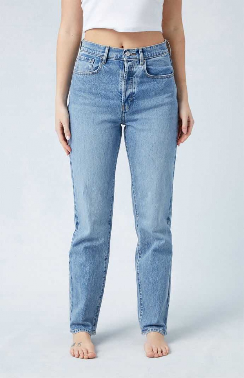 MEDIUM INDIGO PacSun Eco Stretch Medium Indigo Dad Jeans | ZMYHLGT-75