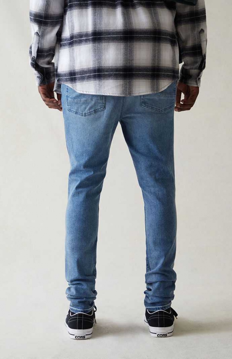 MEDIUM INDIGO PacSun High Stretch Indigo Stacked Skinny Jeans | LMHZBUO-09