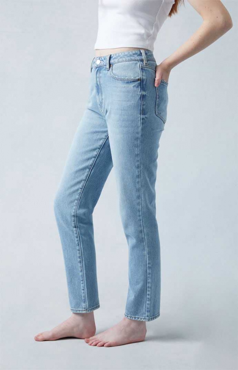 MEDIUM INDIGO PacSun Light Blue Mom Jeans | NEXLAIY-06