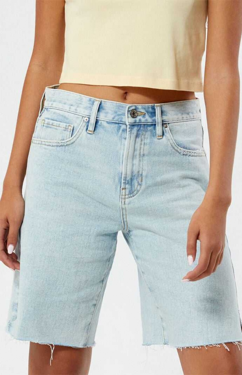 MEDIUM INDIGO PacSun Light Indigo Baggy Jorts | JIWRUGA-61