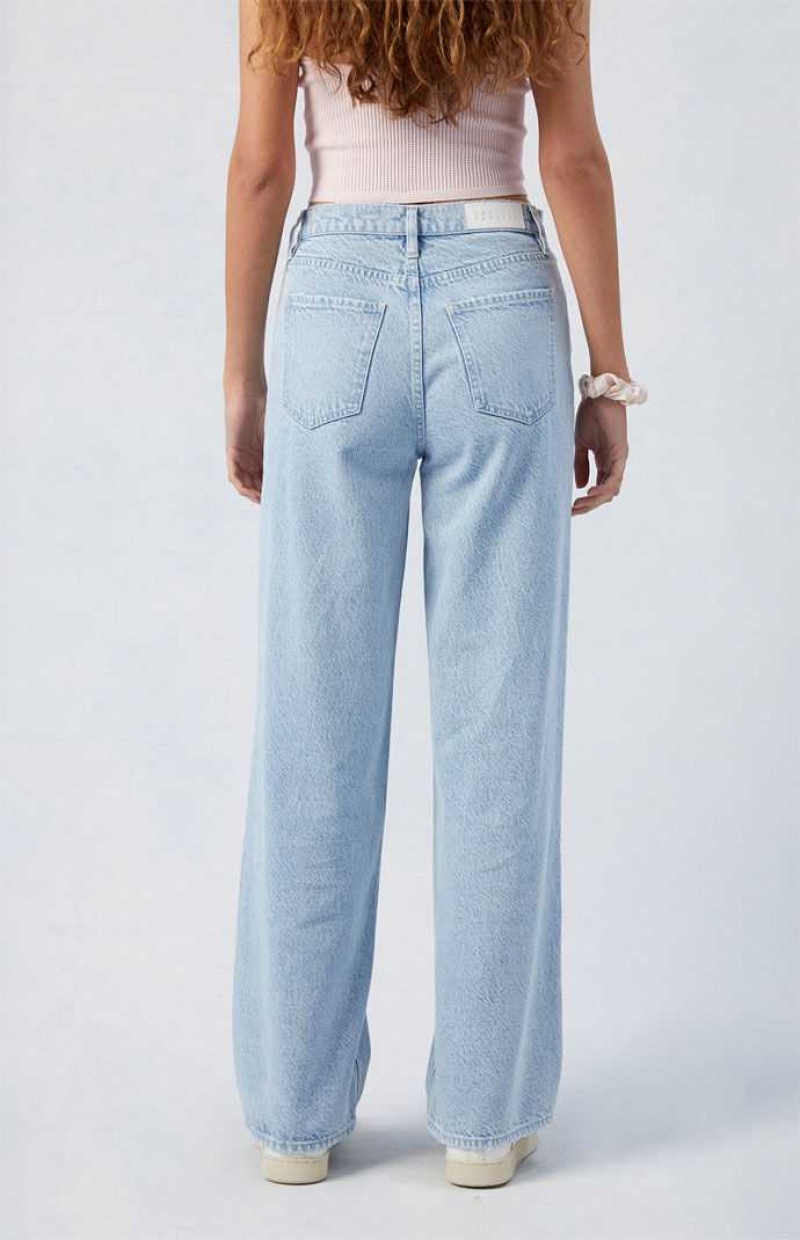 MEDIUM INDIGO PacSun Light Indigo Ripped Cali Boyfriend Jeans | XZWQDAS-12