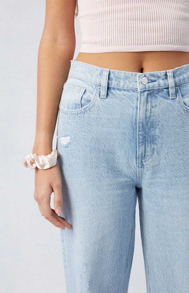 MEDIUM INDIGO PacSun Light Indigo Ripped Cali Boyfriend Jeans | XZWQDAS-12