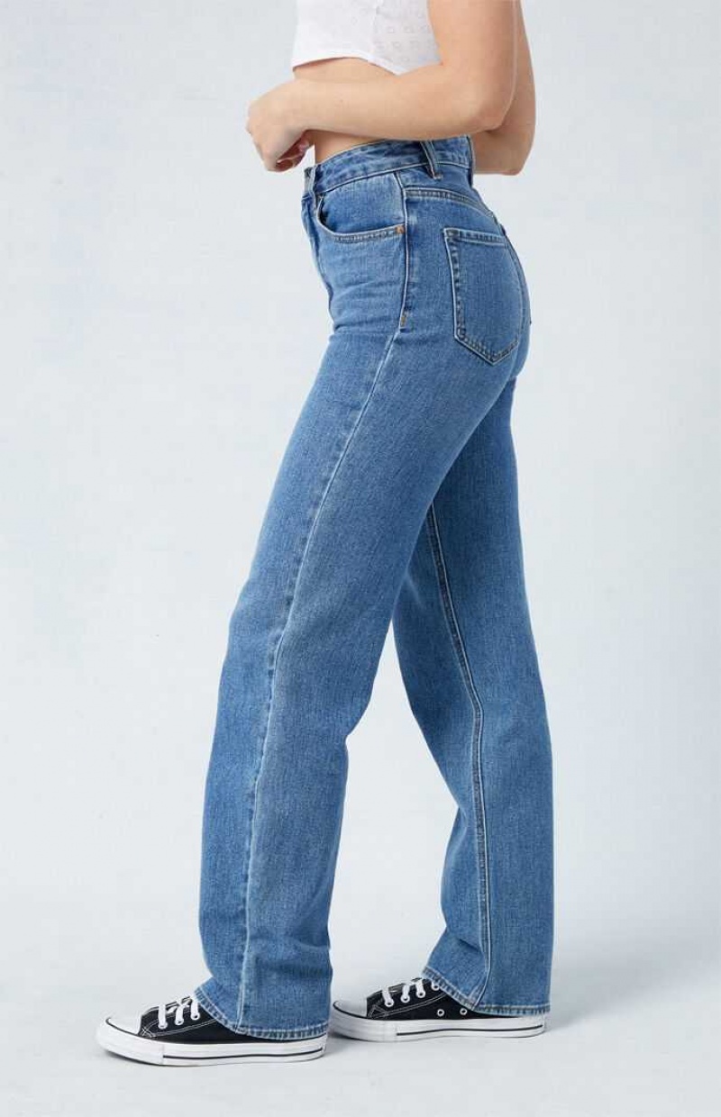 MEDIUM INDIGO PacSun Medium Blue '90s Boyfriend Jeans | ZVIDMJQ-71