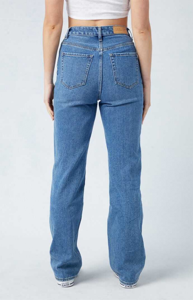 MEDIUM INDIGO PacSun Medium Blue '90s Boyfriend Jeans | ZVIDMJQ-71