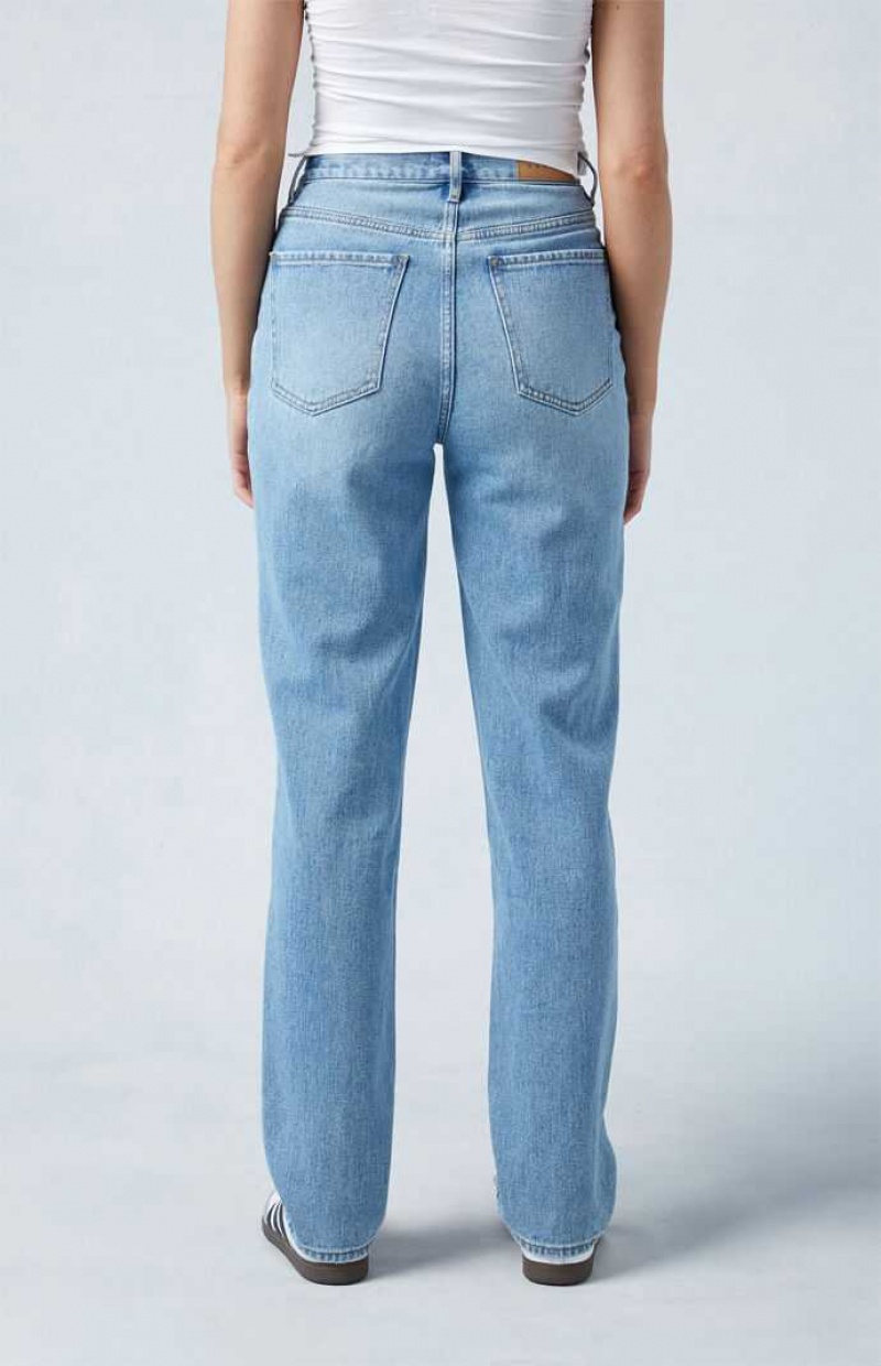 MEDIUM INDIGO PacSun Medium Blue Asymmetrical Dad Jeans | HLYUENV-62