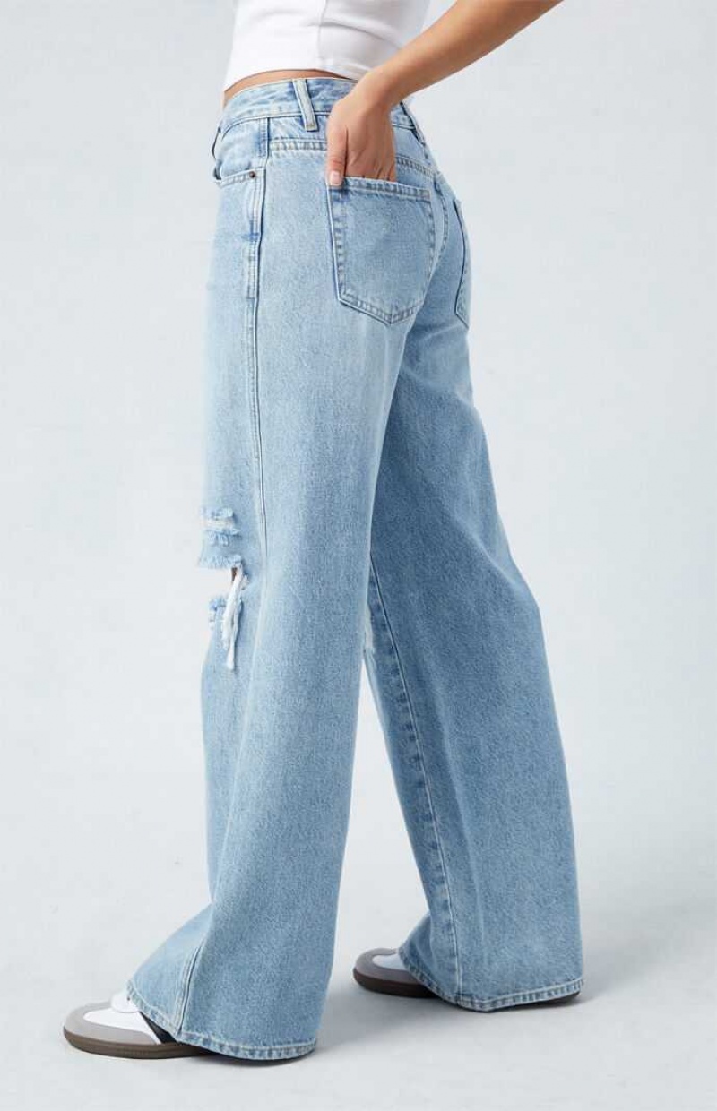 MEDIUM INDIGO PacSun Medium Blue Low Rise Baggy Jeans | MNCUEVX-54