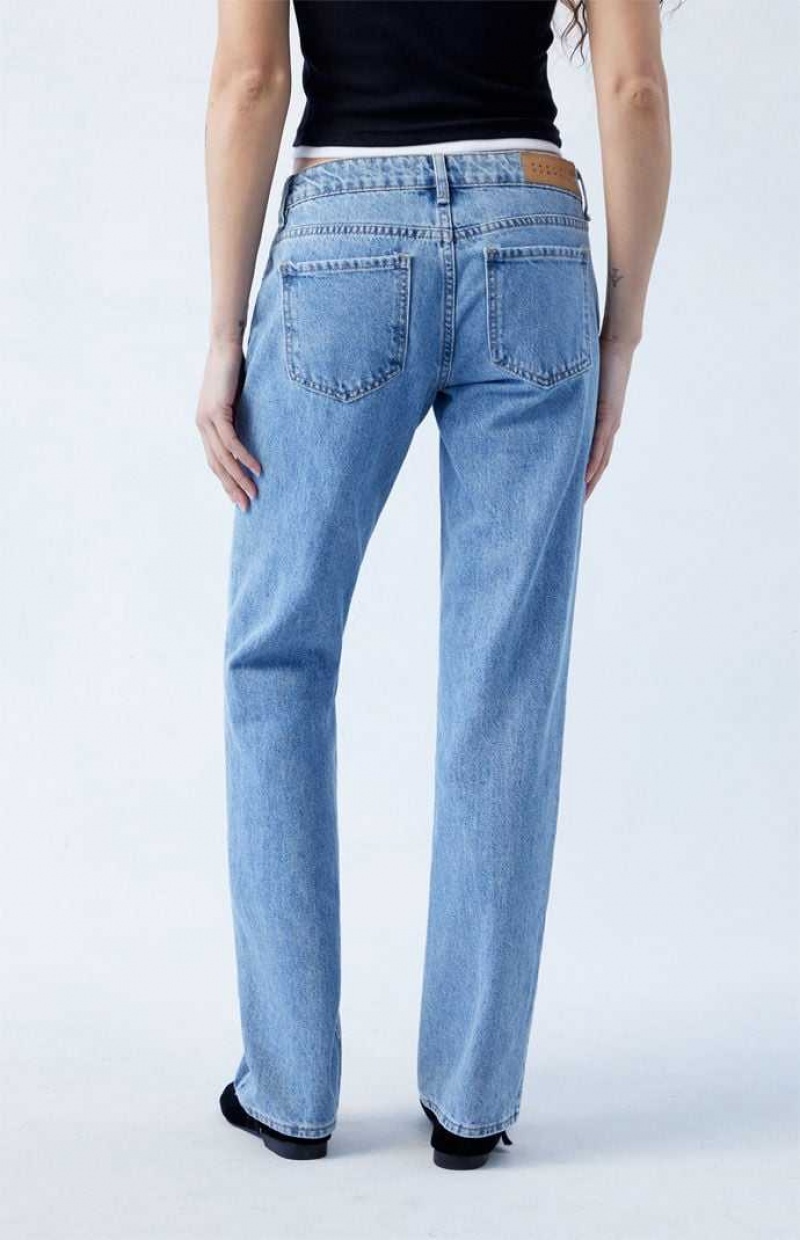 MEDIUM INDIGO PacSun Medium Indigo Low Rise Straight Leg Jeans | HLCDABR-14