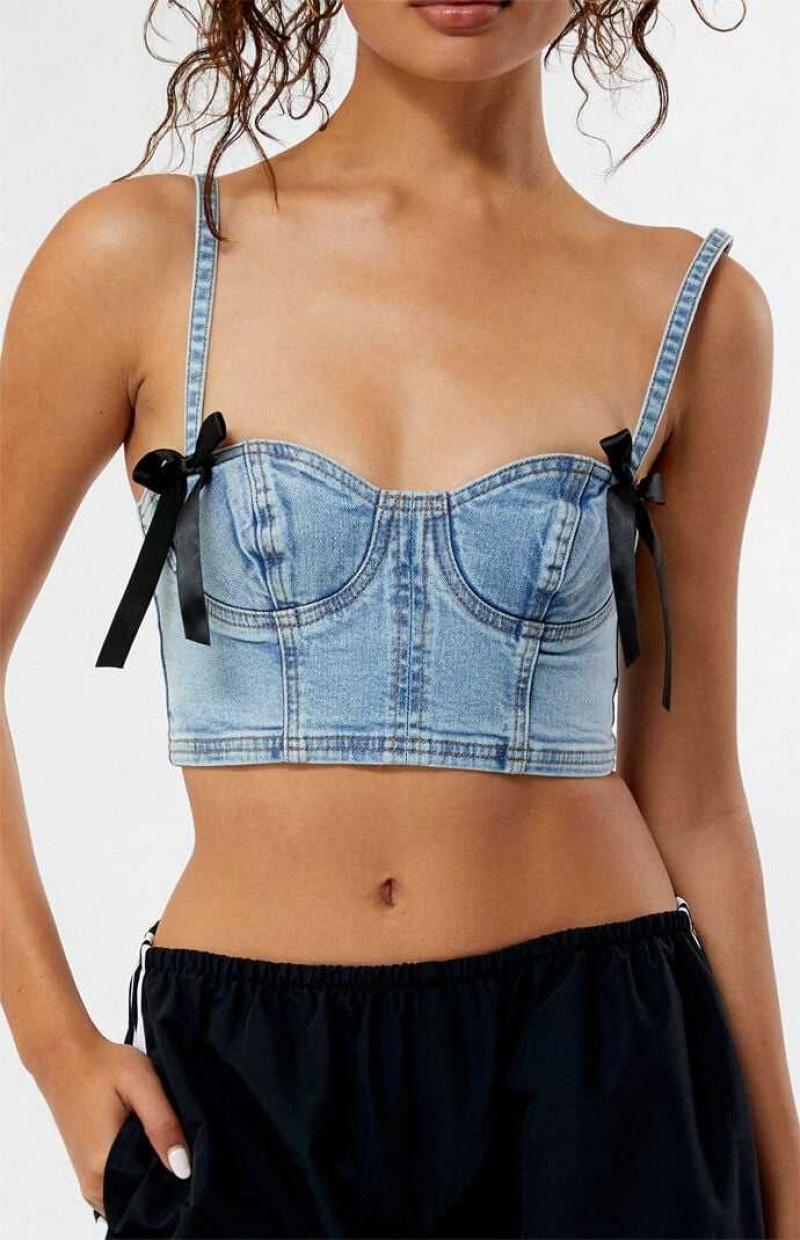 MEDIUM INDIGO PacSun Serafina Denim Corset | JUKEOBG-93