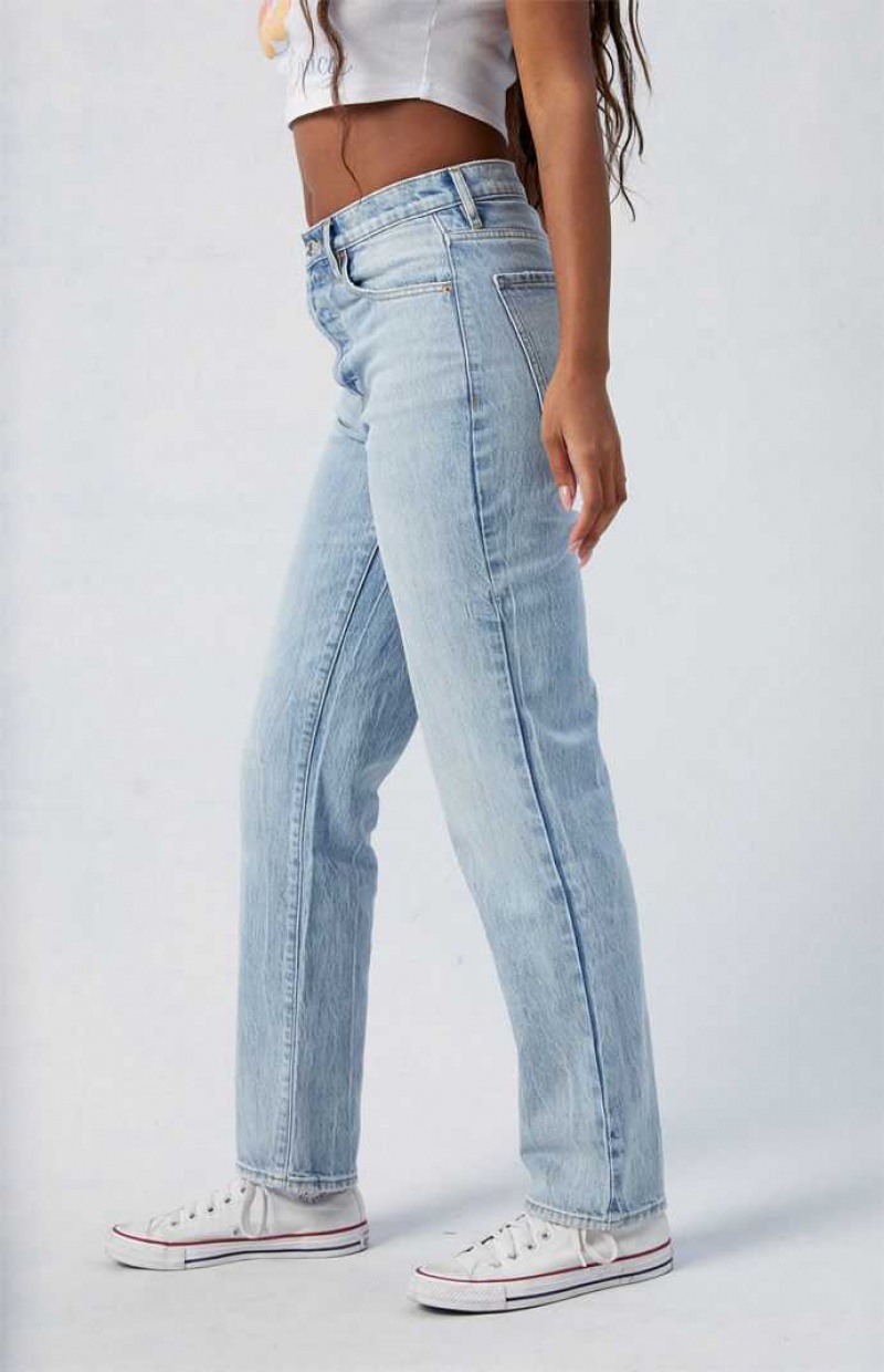 MEDIUM INDIGO PacSun Stretch Light Indigo Dad Jeans | LTWYJRO-58