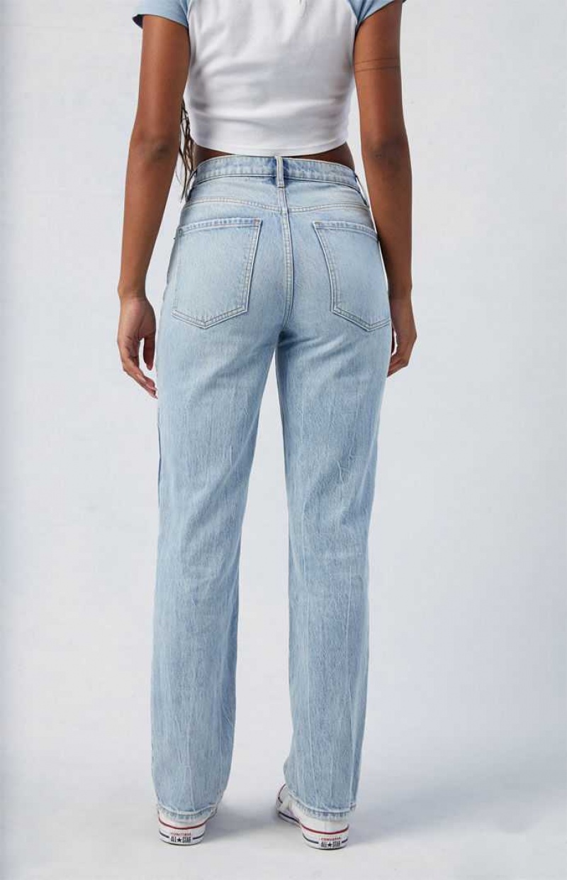 MEDIUM INDIGO PacSun Stretch Light Indigo Dad Jeans | LTWYJRO-58