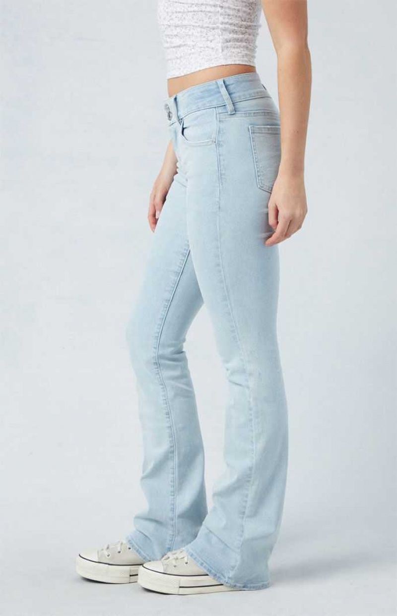 MEDIUM INDIGO PacSun Stretch Light Indigo Low Rise Bootcut Jeans | BGDUMAO-68