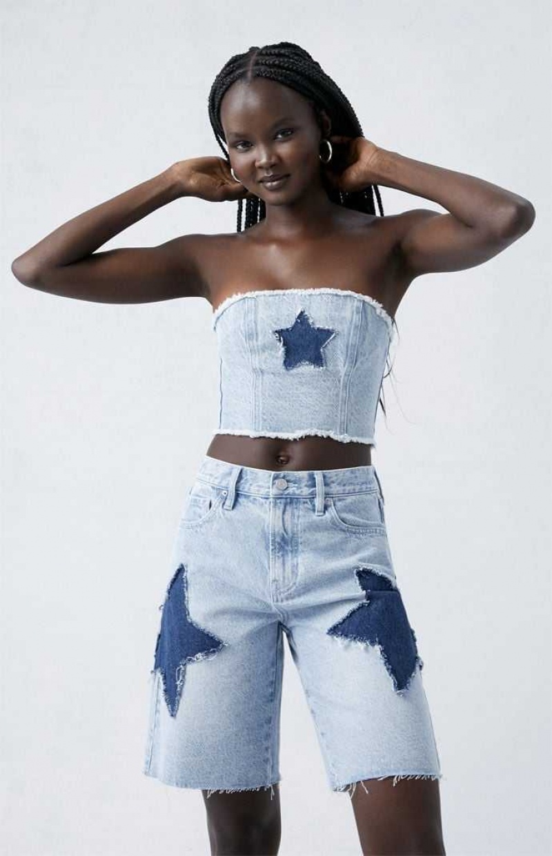 MEDIUM INDIGO PacSun Supernova Denim Corset | ZVTAFGO-50