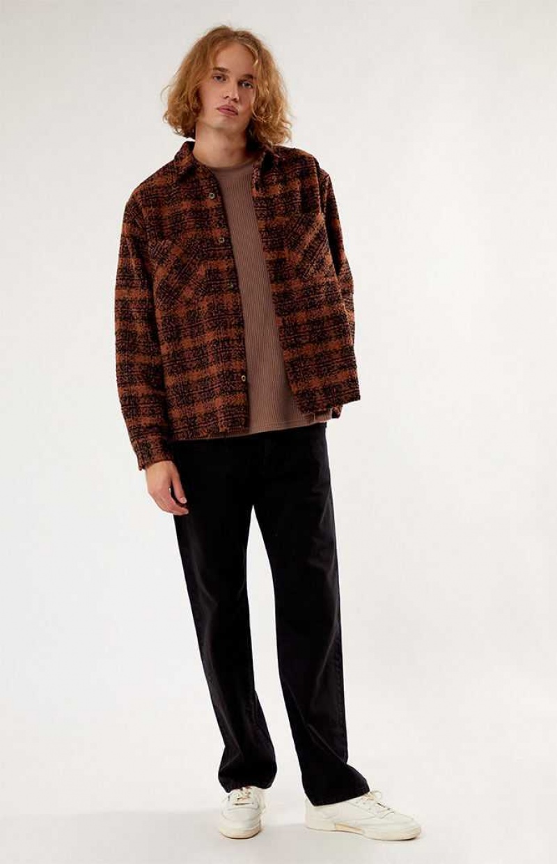 MINK PacSun Wooly Shadow Plaid Classic Shirt | YSQZXIO-94